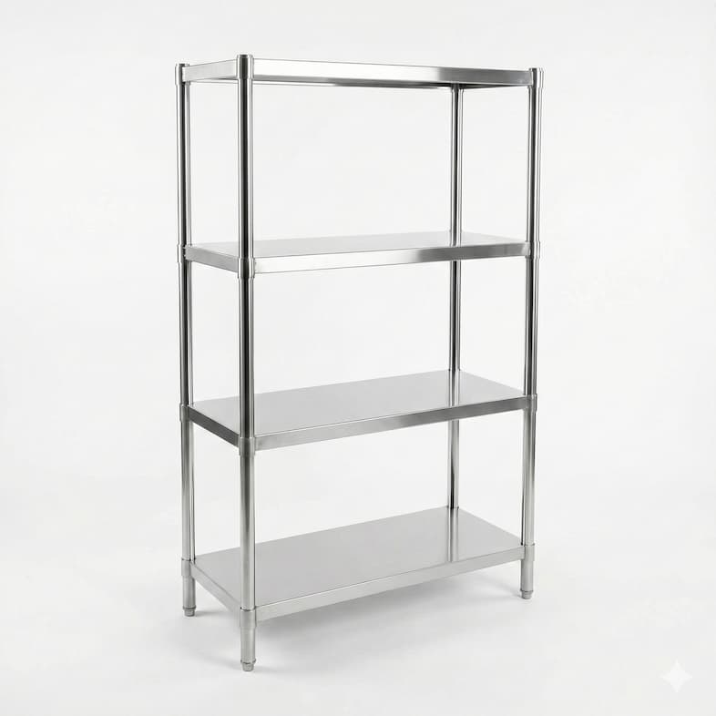 Heavy-Duty 4-Tier Stainless Steel Utility Shelving Unit Heavy-Duty 4-Tier Stainless Steel Utility Shelving Unit - Image 1