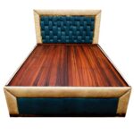 Luxurious velvet queen-sized bed